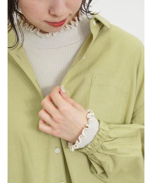 Samansa Mos2（サマンサ モスモス）の「【保温加工】柄アソートシャツチュニック（チュニック・レディース・オフホワイト/ブルー/イエロー/グリーン/ブラック・F）」の7枚目の写真