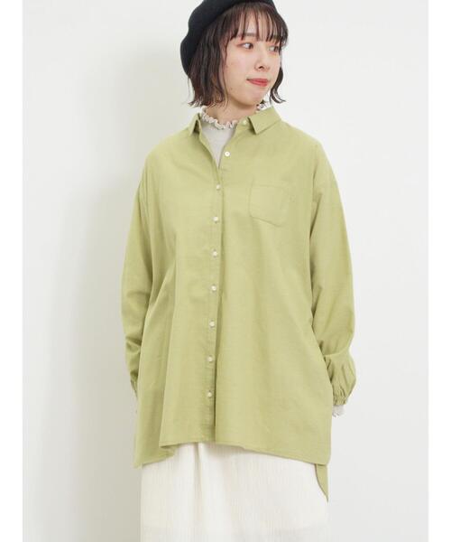 Samansa Mos2（サマンサ モスモス）の「【保温加工】柄アソートシャツチュニック（チュニック・レディース・オフホワイト/ブルー/イエロー/グリーン/ブラック・F）」の8枚目の写真