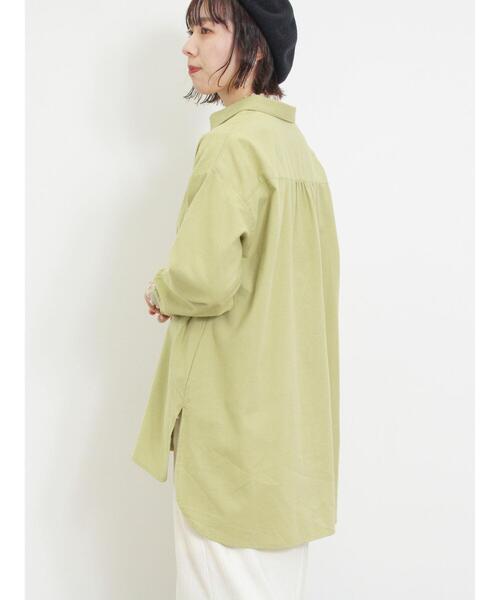 Samansa Mos2（サマンサ モスモス）の「【保温加工】柄アソートシャツチュニック（チュニック・レディース・オフホワイト/ブルー/イエロー/グリーン/ブラック・F）」の9枚目の写真