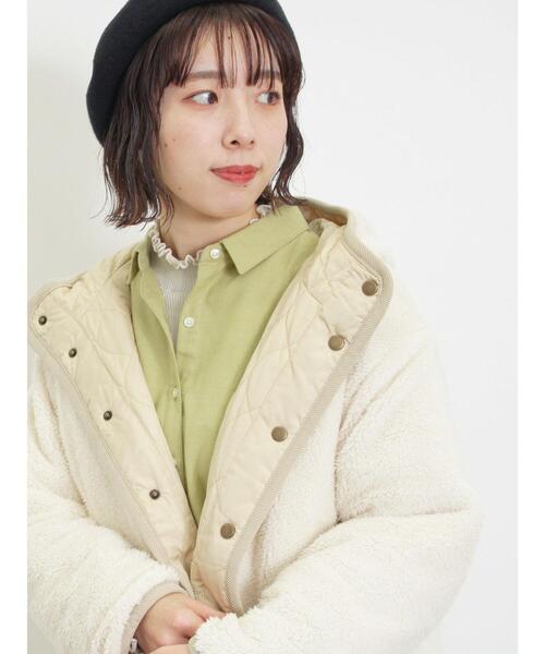 Samansa Mos2（サマンサ モスモス）の「【保温加工】柄アソートシャツチュニック（チュニック・レディース・オフホワイト/ブルー/イエロー/グリーン/ブラック・F）」の14枚目の写真