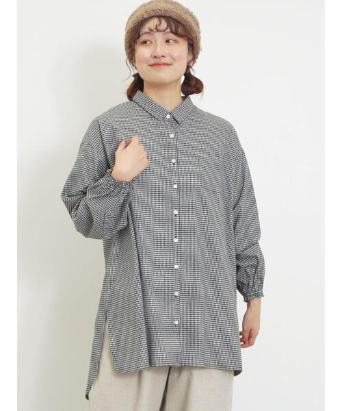 Samansa Mos2（サマンサ モスモス）の「【保温加工】柄アソートシャツチュニック（チュニック・レディース・オフホワイト/ブルー/イエロー/グリーン/ブラック・F）」の18枚目の写真