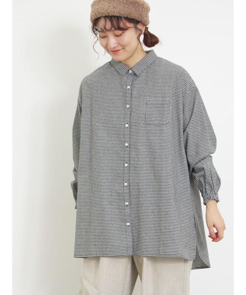 Samansa Mos2（サマンサ モスモス）の「【保温加工】柄アソートシャツチュニック（チュニック・レディース・オフホワイト/ブルー/イエロー/グリーン/ブラック・F）」の19枚目の写真