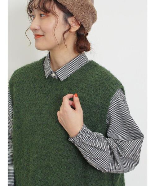 Samansa Mos2（サマンサ モスモス）の「【保温加工】柄アソートシャツチュニック（チュニック・レディース・オフホワイト/ブルー/イエロー/グリーン/ブラック・F）」の20枚目の写真