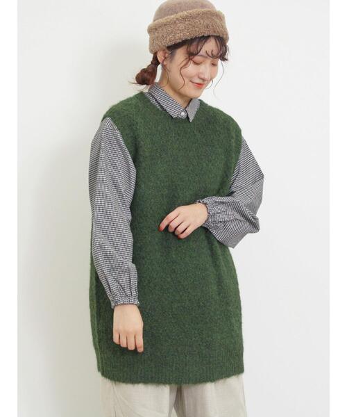 Samansa Mos2（サマンサ モスモス）の「【保温加工】柄アソートシャツチュニック（チュニック・レディース・オフホワイト/ブルー/イエロー/グリーン/ブラック・F）」の22枚目の写真