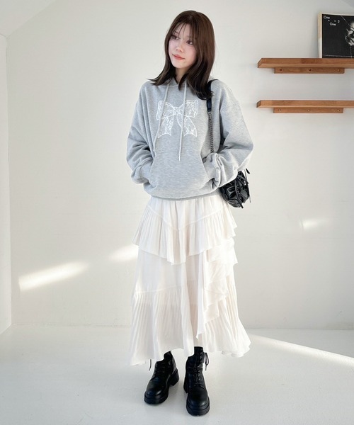 Heather(ヘザー)の「アソートロゴフーディ 290406(パーカー・レディース・オートミール/ネイビー/グレー/ホワイト系/ネイビー系/グレー系・FREE)」の9枚目の写真