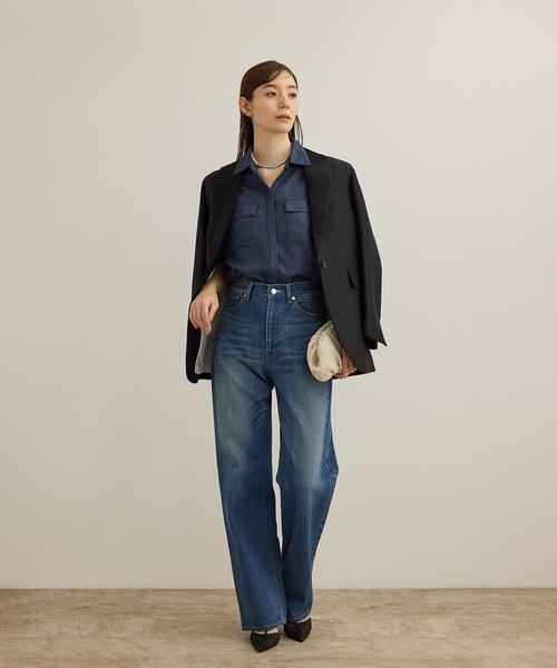 ROPE'(ロペ)の「シルクウールオーバージャケット(テーラードジャケット・レディース・オフホワイト/ブラック・36/38)」の21枚目の写真