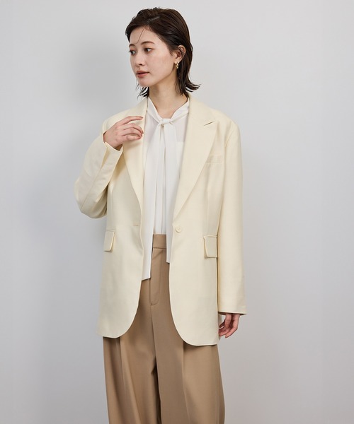 セール】シルクウールオーバージャケット（テーラードジャケット