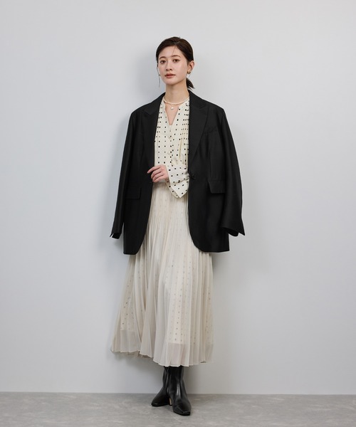 セール】シルクウールオーバージャケット（テーラードジャケット