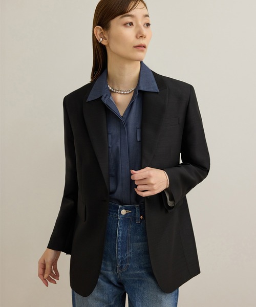 セール】シルクウールオーバージャケット（テーラードジャケット