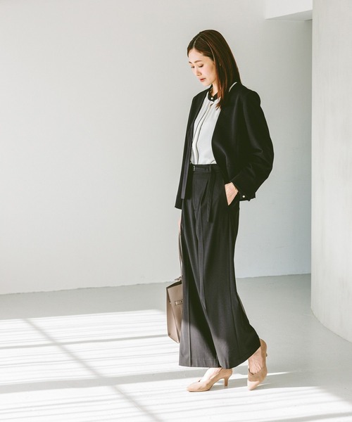 GLOBAL WORK（グローバルワーク）の「ウツクシルエットプレミアムワイドパンツ/252422（その他パンツ・レディース・ベージュ/ライトグレー/グレイッシュベージュ/ブラック/ネイビー系9・LARGE/MEDIUM/SMALL/X-SMALL/XX-LARGE/X-LARGE）」の6枚目の写真