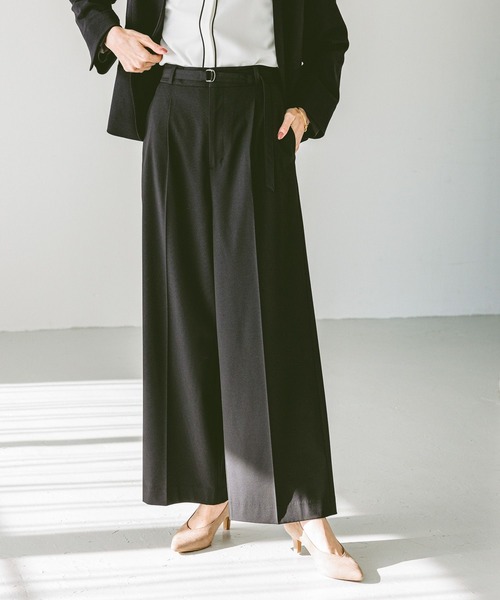 GLOBAL WORK（グローバルワーク）の「ウツクシルエットプレミアムワイドパンツ/252422（その他パンツ・レディース・ベージュ/ライトグレー/グレイッシュベージュ/ブラック/ネイビー系9・LARGE/MEDIUM/SMALL/X-SMALL/XX-LARGE/X-LARGE）」の9枚目の写真