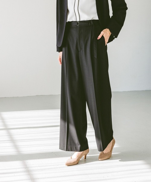 GLOBAL WORK（グローバルワーク）の「ウツクシルエットプレミアムワイドパンツ/252422（その他パンツ・レディース・ベージュ/ライトグレー/グレイッシュベージュ/ブラック/ネイビー系9・LARGE/MEDIUM/SMALL/X-SMALL/XX-LARGE/X-LARGE）」の10枚目の写真