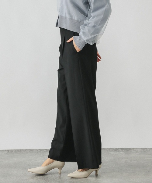 GLOBAL WORK（グローバルワーク）の「ウツクシルエットプレミアムワイドパンツ/252422（その他パンツ・レディース・ベージュ/ライトグレー/グレイッシュベージュ/ブラック/ネイビー系9・LARGE/MEDIUM/SMALL/X-SMALL/XX-LARGE/X-LARGE）」の16枚目の写真