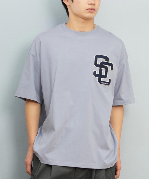 ムラサキスポーツ(ムラサキスポーツ)の「【ムラサキスポーツ限定】DEAR LAUREL/ディアローレル Tシャツ 半袖 抗菌防臭 UVケア 接触冷感 CAL PATCH TEE D25S2105(Tシャツ/カットソー・メンズ・ネイビー/ホワイト/ブラック/オレンジ/サックスブルー/ミント・M/L/XL)」の5枚目の写真