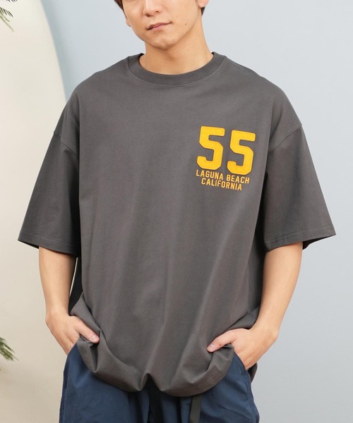 ムラサキスポーツ(ムラサキスポーツ)の「【ムラサキスポーツ限定】DEAR LAUREL/ディアローレル Tシャツ 半袖 抗菌防臭 UVケア 接触冷感 CAL PATCH TEE D25S2105(Tシャツ/カットソー・メンズ・ネイビー/ホワイト/ブラック/オレンジ/サックスブルー/ミント・M/L/XL)」の1枚目の写真