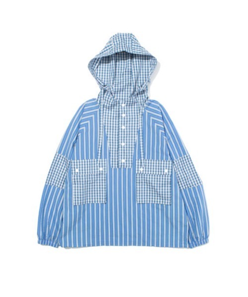 F/CE. （エフシーイー）の「F/CE. PANELLED HOODIE SHIRT / エフシーイー パネリング フーディー シャツ（シャツ/ブラウス・レディース・ブルー/グレー・SMALL/MEDIUM/LARGE）」の3枚目の写真
