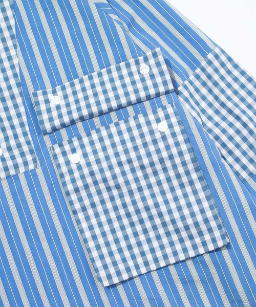 F/CE. （エフシーイー）の「F/CE. PANELLED HOODIE SHIRT / エフシーイー パネリング フーディー シャツ（シャツ/ブラウス・レディース・ブルー/グレー・SMALL/MEDIUM/LARGE）」の10枚目の写真