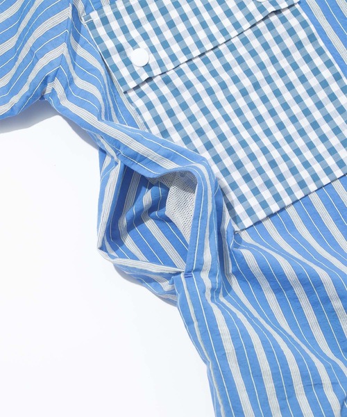 F/CE. （エフシーイー）の「F/CE. PANELLED HOODIE SHIRT / エフシーイー パネリング フーディー シャツ（シャツ/ブラウス・レディース・ブルー/グレー・SMALL/MEDIUM/LARGE）」の15枚目の写真