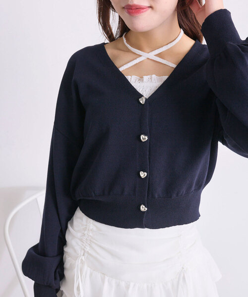 OBLI オブリ ハートボタンカーディガン ハートボタンカーディガン（カーディガン/ボレロ）｜OLIVE des OLIVE