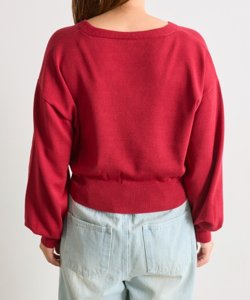 OLIVE des OLIVE(オリーブデオリーブ)の「ハートボタンカーディガン(カーディガン/ボレロ・レディース・ネイビー/イエロー/サックスブルー/レッド/オフホワイト・FREE)」の11枚目の写真