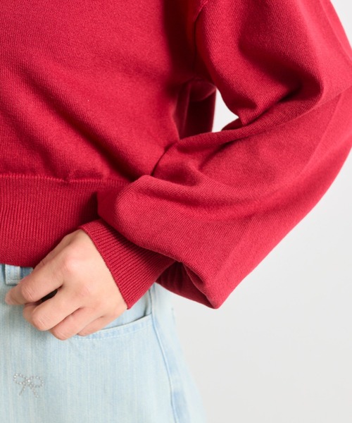 OLIVE des OLIVE(オリーブデオリーブ)の「ハートボタンカーディガン(カーディガン/ボレロ・レディース・ネイビー/イエロー/サックスブルー/レッド/オフホワイト・FREE)」の8枚目の写真