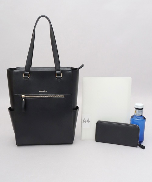 Legato Largo（レガートラルゴ）の「レザー調 ビジネス トートバッグ A4・PC収納対応 ブライトバッグシリーズ（ビジネスバッグ・レディース・ライトグレー/ブラウン/ブラック・FREE）」の17枚目の写真