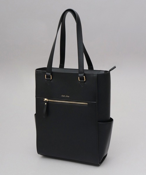 Legato Largo（レガートラルゴ）の「レザー調 ビジネス トートバッグ A4・PC収納対応 ブライトバッグシリーズ（ビジネスバッグ・レディース・ライトグレー/ブラウン/ブラック・FREE）」の9枚目の写真