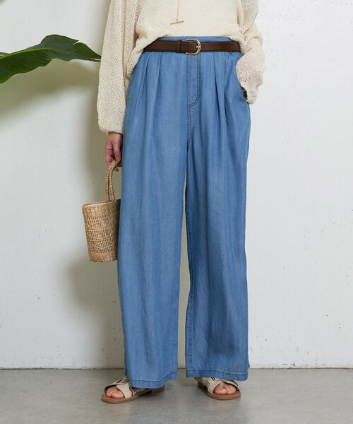 Jena espace merveilleux（ジェナ　エスパスメルヴェイユ）の「【カジュアルが苦手さん必見！／きれいめデニム】テンセルタックワイドパンツ（その他パンツ・レディース・ブルー/グレー/ブルー系その他・FREE）」の3枚目の写真