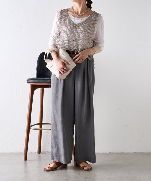 Jena espace merveilleux（ジェナ　エスパスメルヴェイユ）の「【カジュアルが苦手さん必見！／きれいめデニム】テンセルタックワイドパンツ（その他パンツ・レディース・ブルー/グレー/ブルー系その他・FREE）」の6枚目の写真