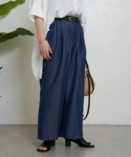 Jena espace merveilleux（ジェナ　エスパスメルヴェイユ）の「【カジュアルが苦手さん必見！／きれいめデニム】テンセルタックワイドパンツ（その他パンツ・レディース・ブルー/グレー/ブルー系その他・FREE）」の17枚目の写真