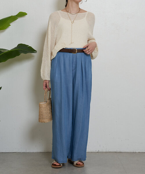 Jena espace merveilleux（ジェナ　エスパスメルヴェイユ）の「【カジュアルが苦手さん必見！／きれいめデニム】テンセルタックワイドパンツ（その他パンツ・レディース・ブルー/グレー/ブルー系その他・FREE）」の20枚目の写真