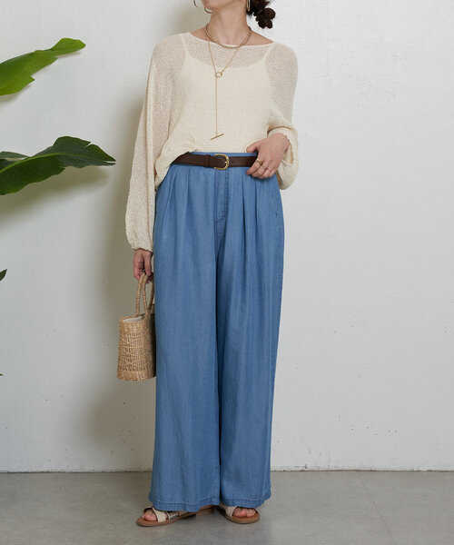 Jena espace merveilleux（ジェナ　エスパスメルヴェイユ）の「【カジュアルが苦手さん必見！／きれいめデニム】テンセルタックワイドパンツ（その他パンツ・レディース・ブルー/グレー/ブルー系その他・FREE）」の21枚目の写真