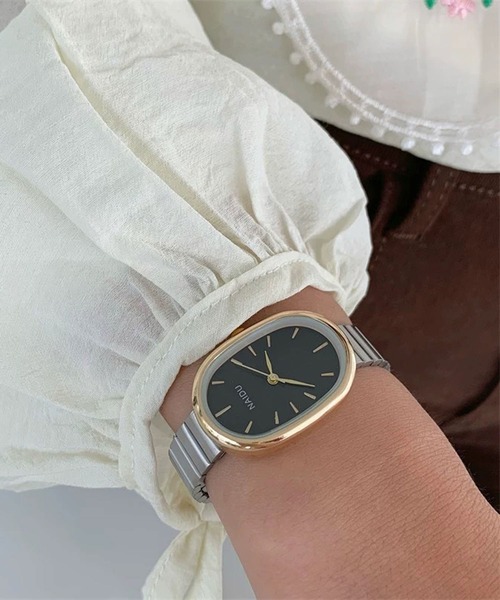 ammy.（エイミードット）の「【 ammy. / エイミードット 】 オーバル フレーム 腕時計（アナログ腕時計・レディース・ブラック×シルバー/ホワイト系/ゴールド系/ブラック系/シルバー系/ブラック×ゴールド・FREE）」の9枚目の写真