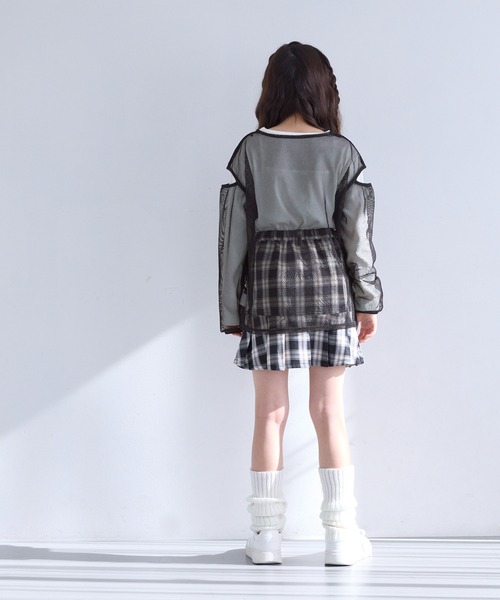 coca（coca）（コカ）の「【WEB限定セール】キッズ メッシュトップス＆リブトップス2点セット（ニット/セーター・キッズ・パープル/ホワイト・130/140/120/150）」の13枚目の写真