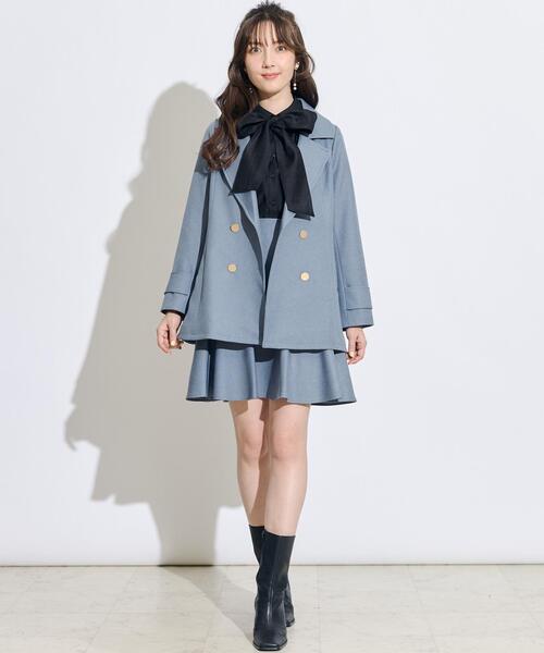 SWINGLE（スウィングル）の「【展示会２位】ダブルボタンカルゼオーバージャコット（テーラードジャケット・レディース・ブルー/イエロー/ネイビー・FREE）」の20枚目の写真