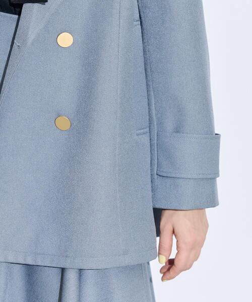 SWINGLE（スウィングル）の「【展示会２位】ダブルボタンカルゼオーバージャコット（テーラードジャケット・レディース・ブルー/イエロー/ネイビー・FREE）」の22枚目の写真