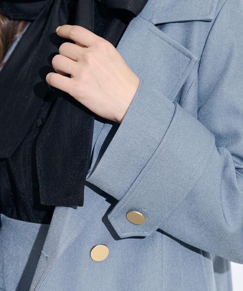 SWINGLE（スウィングル）の「【展示会２位】ダブルボタンカルゼオーバージャコット（テーラードジャケット・レディース・ブルー/イエロー/ネイビー・FREE）」の9枚目の写真