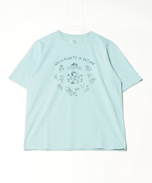 PEANUTS(ピーナッツ)の「ピーナッツ グラフィック半袖T 野草(スヌーピー)(Tシャツ/カットソー・レディース・ネイビー/グリーン・M/L/XL/S)」の2枚目の写真