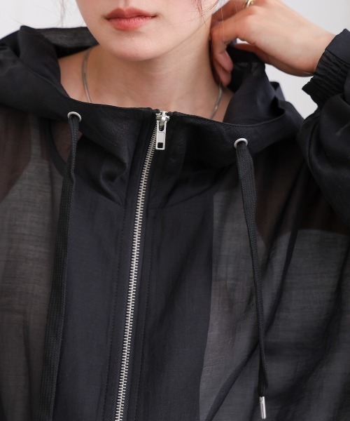 Bab（バブ）の「フード付きシアーパーカー（パーカー・レディース・グレー/アイボリー/ブラック・M）」の19枚目の写真