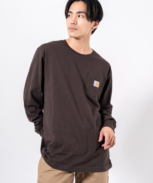Carhartt(カーハート)の「【CARHARTT】長袖 クルーネックポケットTシャツ L/S TEE ユニセックス(Tシャツ/カットソー・メンズ・グレー/ワインレッド/グリーン/ホワイト/チャコールグレー/ブラック/ダークブラウン/ネイビー・M/L/S)」の5枚目の写真