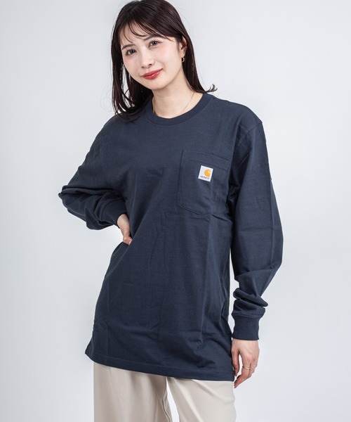 Carhartt(カーハート)の「【CARHARTT】長袖 クルーネックポケットTシャツ L/S TEE ユニセックス(Tシャツ/カットソー・メンズ・グレー/ワインレッド/グリーン/ホワイト/チャコールグレー/ブラック/ダークブラウン/ネイビー・M/L/S)」の7枚目の写真