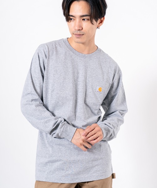 Carhartt(カーハート)の「【CARHARTT】長袖 クルーネックポケットTシャツ L/S TEE ユニセックス(Tシャツ/カットソー・メンズ・グレー/ワインレッド/グリーン/ホワイト/チャコールグレー/ブラック/ダークブラウン/ネイビー・M/L/S)」の4枚目の写真