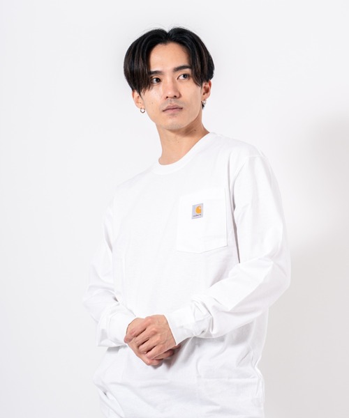 Carhartt(カーハート)の「【CARHARTT】長袖 クルーネックポケットTシャツ L/S TEE ユニセックス(Tシャツ/カットソー・メンズ・グレー/ワインレッド/グリーン/ホワイト/チャコールグレー/ブラック/ダークブラウン/ネイビー・M/L/S)」の2枚目の写真