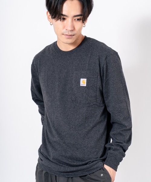 Carhartt(カーハート)の「【CARHARTT】長袖 クルーネックポケットTシャツ L/S TEE ユニセックス(Tシャツ/カットソー・メンズ・グレー/ワインレッド/グリーン/ホワイト/チャコールグレー/ブラック/ダークブラウン/ネイビー・M/L/S)」の1枚目の写真