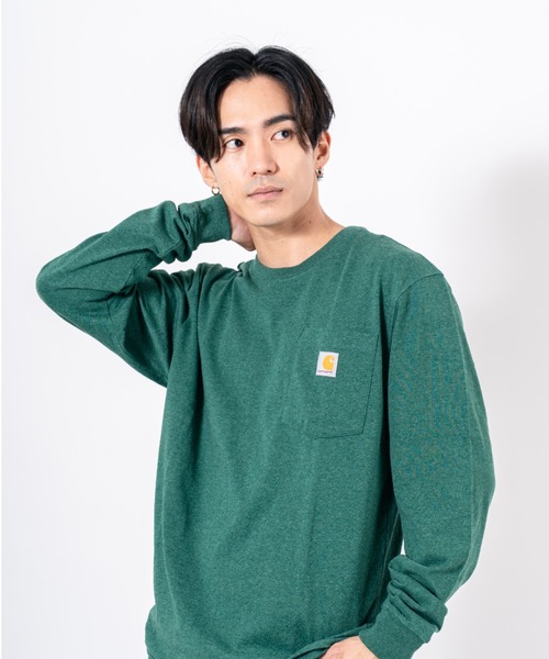 Carhartt(カーハート)の「【CARHARTT】長袖 クルーネックポケットTシャツ L/S TEE ユニセックス(Tシャツ/カットソー・メンズ・グレー/ワインレッド/グリーン/ホワイト/チャコールグレー/ブラック/ダークブラウン/ネイビー・M/L/S)」の6枚目の写真