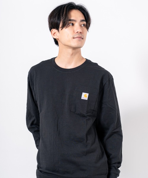 Carhartt(カーハート)の「【CARHARTT】長袖 クルーネックポケットTシャツ L/S TEE ユニセックス(Tシャツ/カットソー・メンズ・グレー/ワインレッド/グリーン/ホワイト/チャコールグレー/ブラック/ダークブラウン/ネイビー・M/L/S)」の3枚目の写真