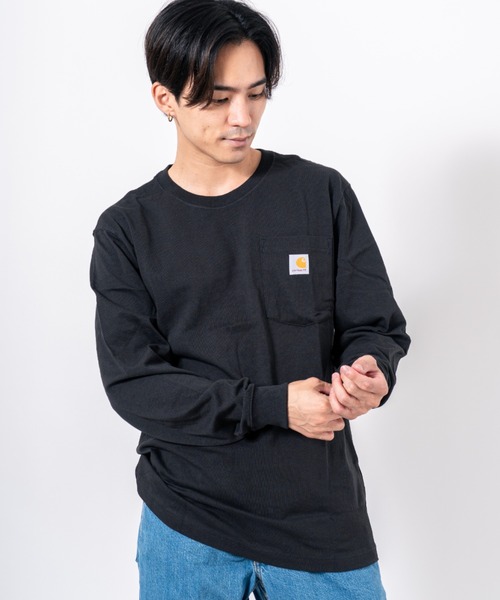 Carhartt(カーハート)の「【CARHARTT】長袖 クルーネックポケットTシャツ L/S TEE ユニセックス(Tシャツ/カットソー・メンズ・グレー/ワインレッド/グリーン/ホワイト/チャコールグレー/ブラック/ダークブラウン/ネイビー・M/L/S)」の22枚目の写真