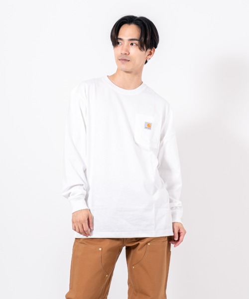 Carhartt(カーハート)の「【CARHARTT】長袖 クルーネックポケットTシャツ L/S TEE ユニセックス(Tシャツ/カットソー・メンズ・グレー/ワインレッド/グリーン/ホワイト/チャコールグレー/ブラック/ダークブラウン/ネイビー・M/L/S)」の18枚目の写真