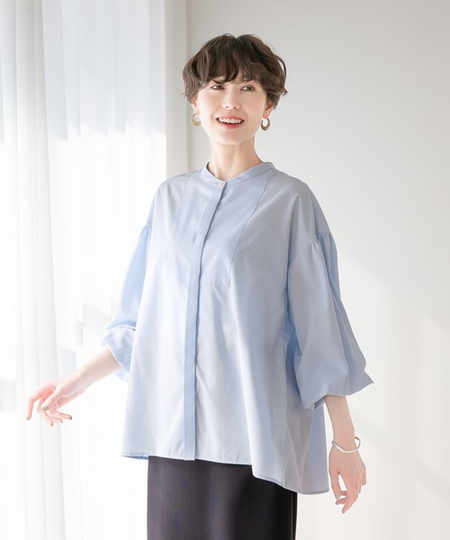 Elura(エルーラ)の「アイロンいらずカフタンシャツ/253570(シャツ/ブラウス・レディース・ブルー/ライトブルー/ブラック系その他/ライトイエロー・FREE)」の7枚目の写真
