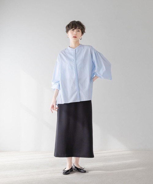 Elura(エルーラ)の「アイロンいらずカフタンシャツ/253570(シャツ/ブラウス・レディース・ブルー/ライトブルー/ブラック系その他/ライトイエロー・FREE)」の9枚目の写真